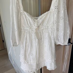 NWT For Love and Lemons Fletcher White Mini Dress - M - NTW